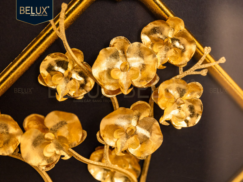 Tranh Hoa Lan Dát Vàng 24K- 23x23 cm